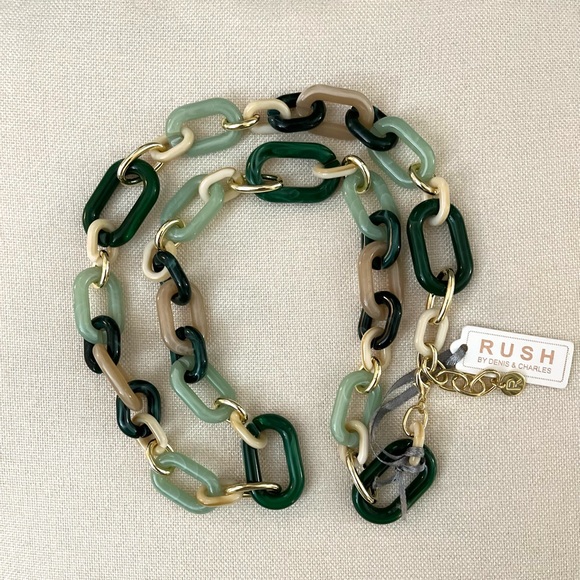 Rush Necklace by Denis & Charles Long Chunky Statement Earth-tone Colors - NWT - Picture 4 of 7